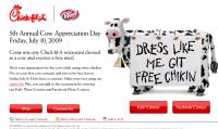 Free Meal at Chick-fil-A on July 10th