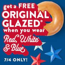 Free Doughnut at Krispy Kreme on July 4