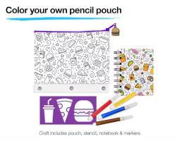 FREE Color Your Own Pencil Pouch Craft Activity for Kids at JCPenney
