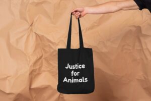 get a FREE Justice for Animals Tote Bag.