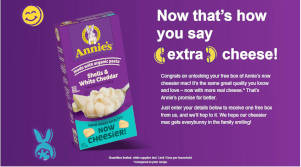 FREE Box of Annie's Now Cheesier Shells & White Cheddar Mac and Cheese